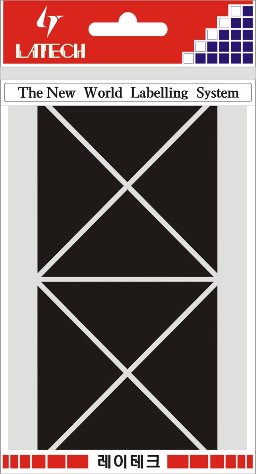 모양스티커(칼라삼각코너지) 33*67mm(검정*8매) 10-C334 