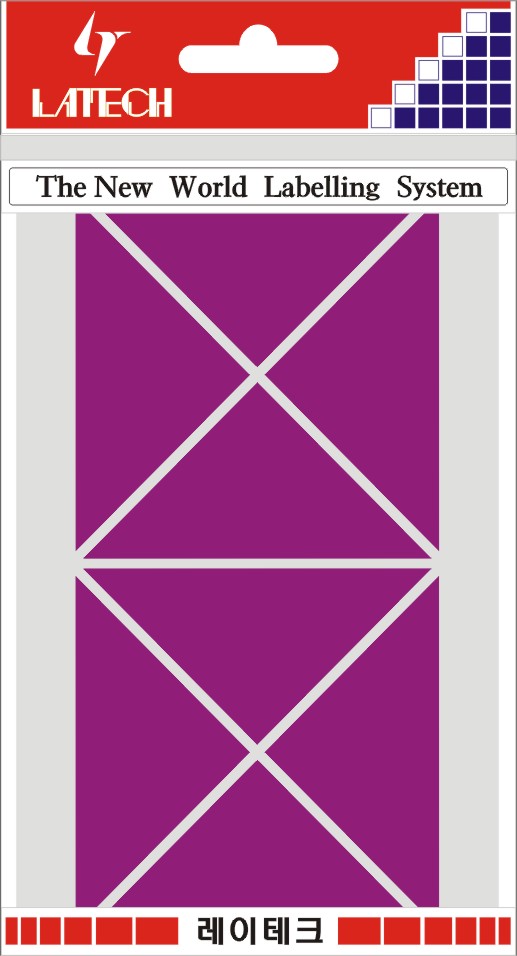 모양스티커(칼라삼각코너지) 33*67mm(보라*8매) 10-C334 