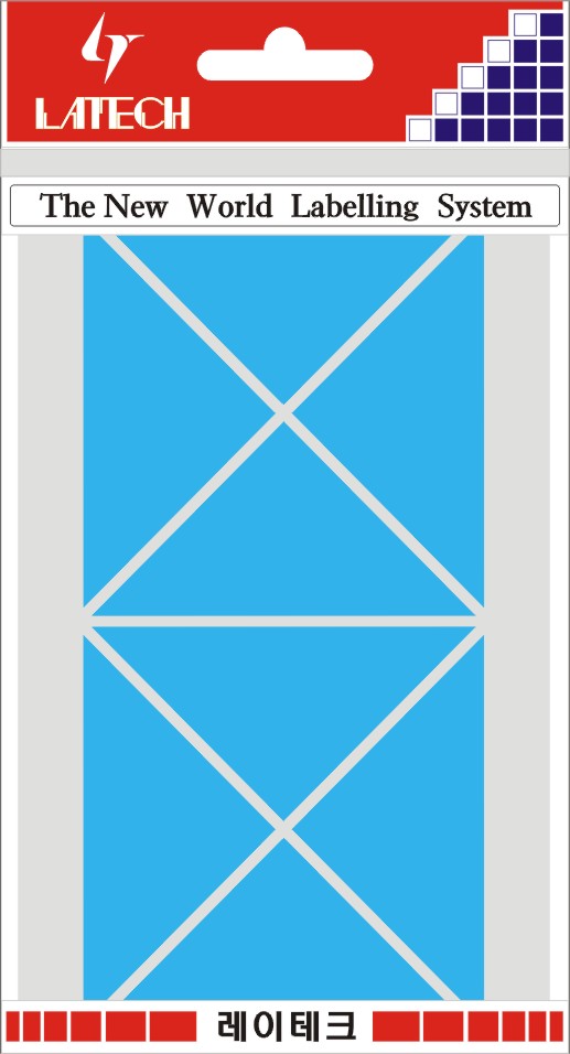 모양스티커(칼라삼각코너지) 33*67mm(하늘*8매) 10-C334 