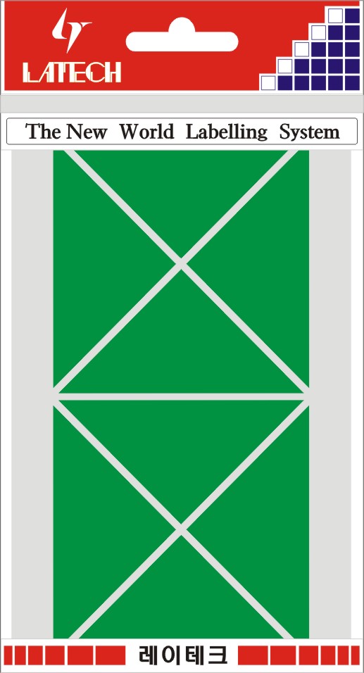 모양스티커(칼라삼각코너지) 33*67mm(녹색*8매) 10-C334 