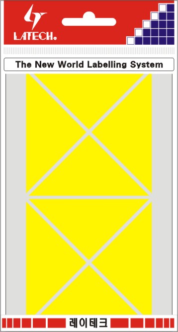 모양스티커(칼라삼각코너지) 33*67mm(노랑*8매) 10-C334 