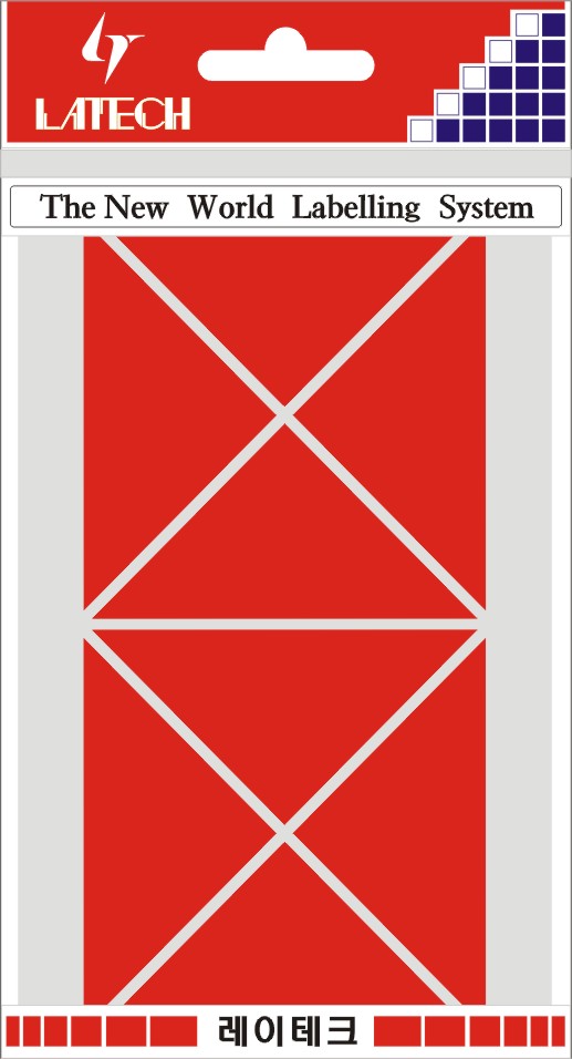 모양스티커(칼라삼각코너지) 33*67mm(적색*8매) 10-C334 