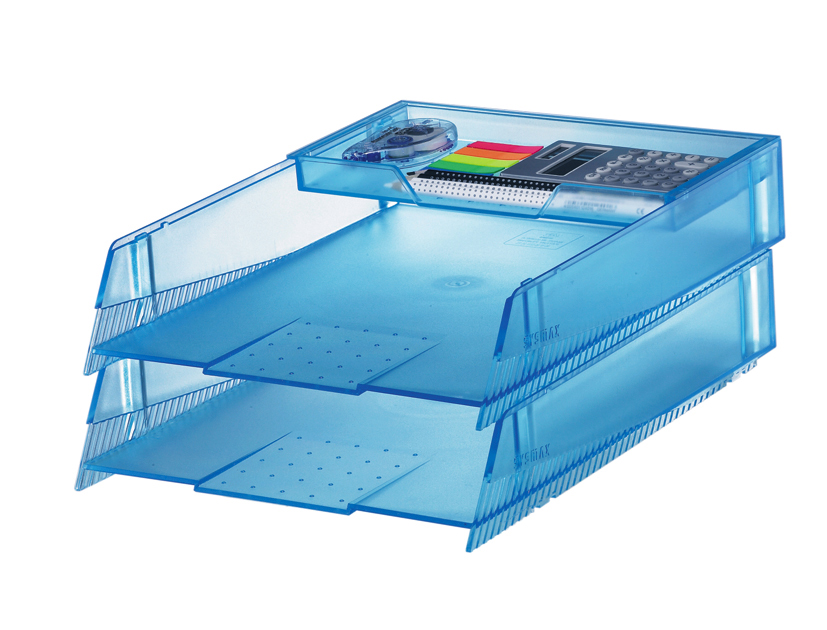 시스맥스 데스크트레이 2.5단(반투명/블루) 22140 