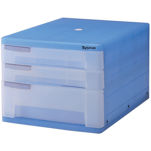시스맥스 클리어캐비넷 3단(청색/264*350*206mm) 13003 