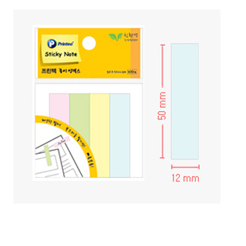 프린텍 스티키노트 종이인덱스(파스텔4색) #PI-020 (50*12/100매*4색)