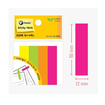 프린텍 스티키노트 종이인덱스(형광4색) #PI-030 (50*12/100매*4색)