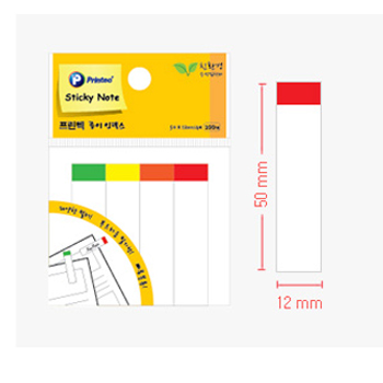 프린텍 스티키노트 종이인덱스(부분4색) #PI-010 (50*12/100매*4색)