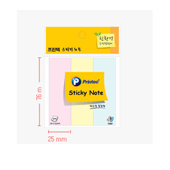 프린텍 스티키노트 종이인덱스(파스텔3색) #A010 (76*25/50매*3색)