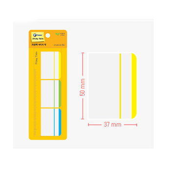 프린텍 스티키노트 파일링탭(라인3색) #FI-031 (37*50/20매*3섹)