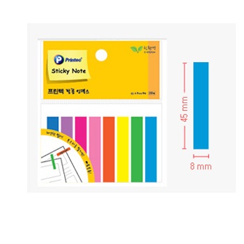 프린텍 스티키노트 필름인덱스(8색) #FI-021 (45*8/20매*8색)