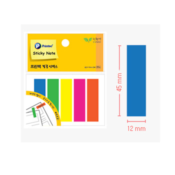 프린텍 스티키노트 필름인덱스(5색) #FI-022 (45*12/20매*5색)