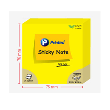 프린텍 스티키노트 형광(노랑) #N7676Y (76*76/100매)