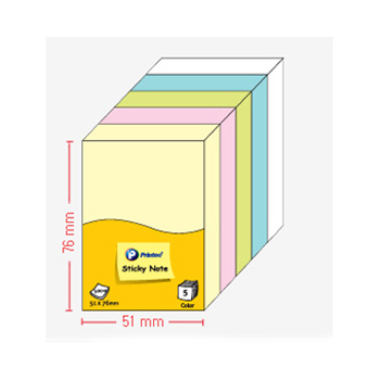 프린텍 스티키노트 파스텔혼합(5색) #A5176M (51*76/100매*5색)