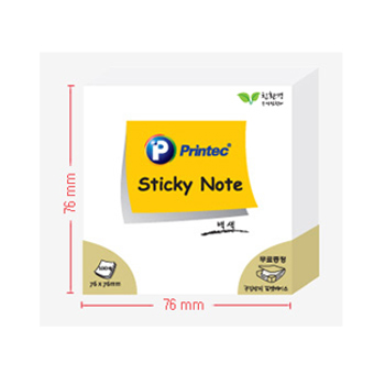 프린텍 스티키노트 파스텔(흰색) #7676W (76*76/100매)