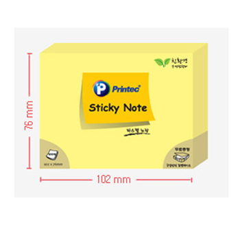프린텍 스티키노트 파스텔(노랑) #10276Y (102*76/100매)