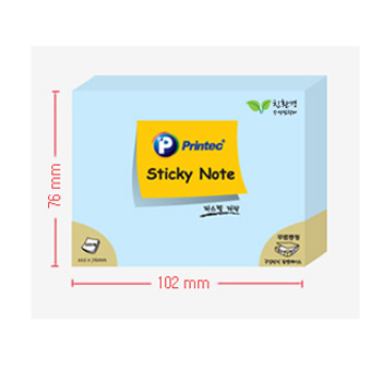 프린텍 스티키노트 파스텔(파랑) #10276B (102*76/100매)