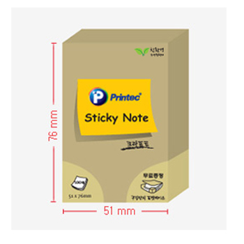 프린텍 스티키노트 파스텔(크라프트) #5176K (51*76/100매)