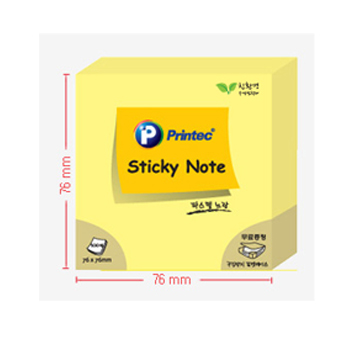 프린텍 스티키노트 파스텔(노랑) #7676Y (76*76/100매)