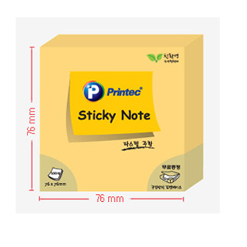 프린텍 스티키노트 파스텔(주황) #7676O (76*76/100매)