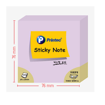 프린텍 스티키노트 파스텔(보라) #7676V (76*76/100매)