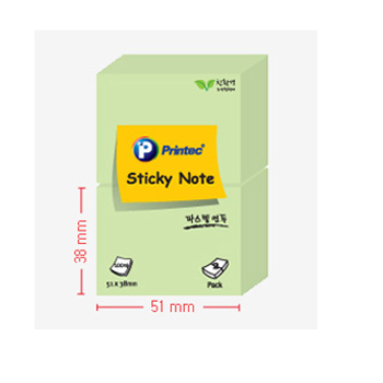 프린텍 스티키노트 파스텔(연두) #5138G (51*38/100매*2패드)