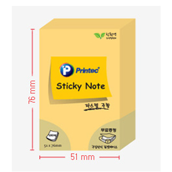 프린텍 스티키노트 파스텔(주황) #5176O (51*76/100매)