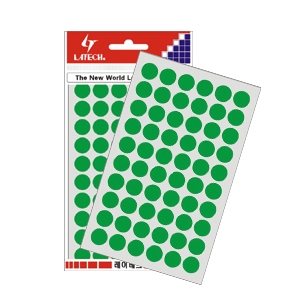 분류용라벨(칼라원형) 16mm(녹색*8매) 10-C302 