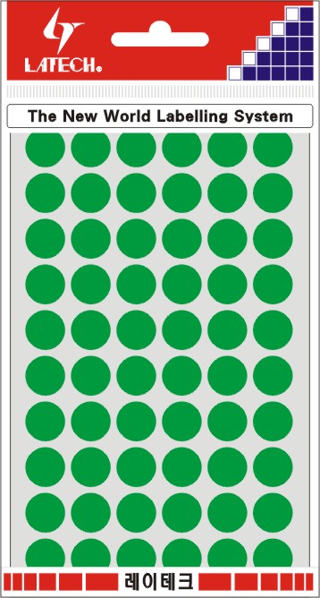 분류용라벨(칼라원형) 16mm(청색*8매) 10-C302 