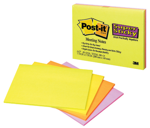 3M 슈퍼스티키 미팅노트(2색/무지) #5845-SS (127*203/45매*2패드)