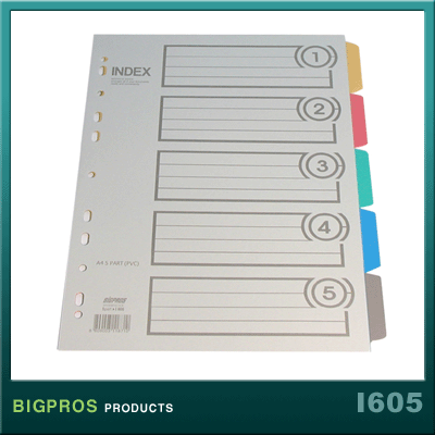 대흥(BIGPROS) 인덱스(PVC) 5분류(5색/무지) I605 