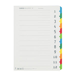문화 인덱스(종이) 12분류(5색/무지) A393-7 