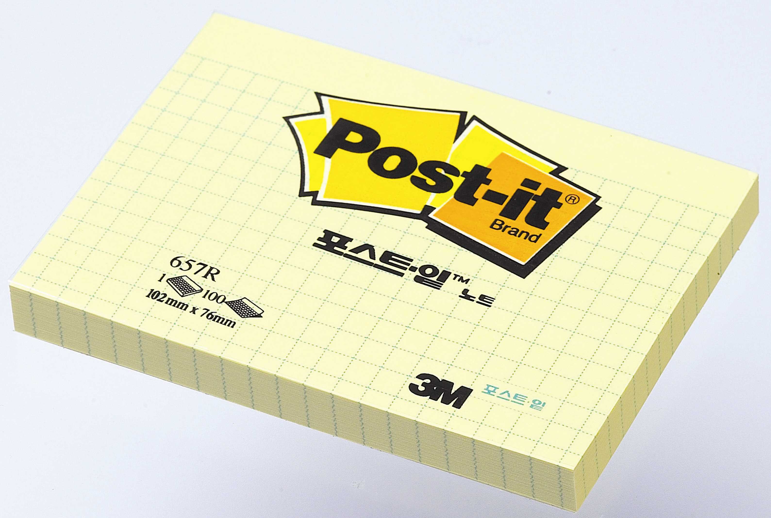 3M 일반포스트잇(노랑/방안) #657-R (102*76/100매)