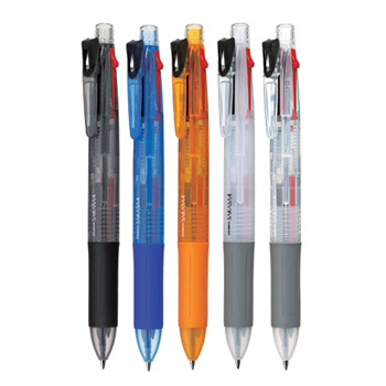 제브라 사라사4색펜(흑,청,적,녹) 0.5 투명바디(자루)