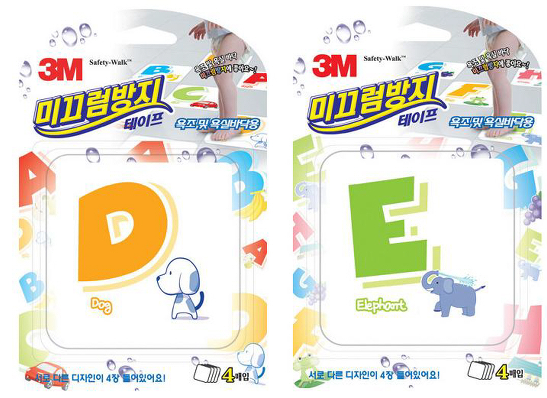 3M 미끄럼방지테이프 욕조/바닥용(알파벳) 110*110mm(4매)