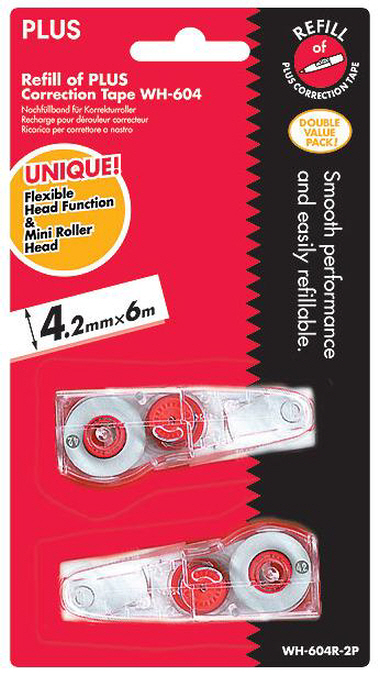 PLUS 수정테이프리필 4.2mm*6M(2입) WH-604R-2P 