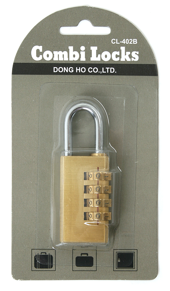 콤비락자물쇠 번호열쇠4단(황동) CL-402B 