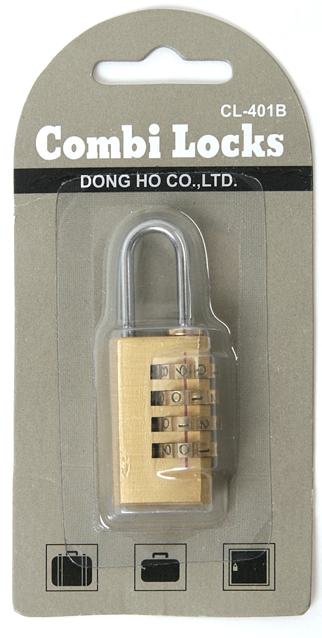 콤비락자물쇠 번호열쇠4단(황동) CL-401B 