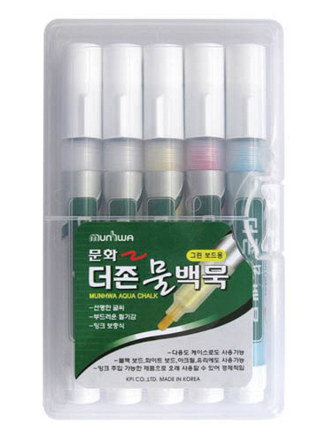 문화 물백묵 5입세트(백2+노1+적1+청1) 