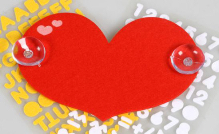 펠트 자동차번호판(하트/레드) SC-114