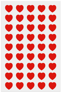 예현3014(적색하트) 8장/360개-라벨견출지