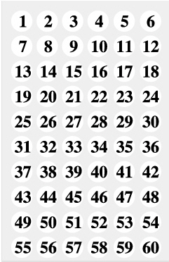 예현6015(백색-숫자) 2매 라벨견출지