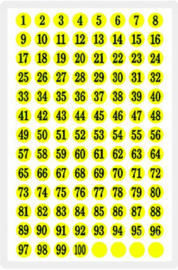 예현6014(노랑색-숫자/2매)-라벨견출지