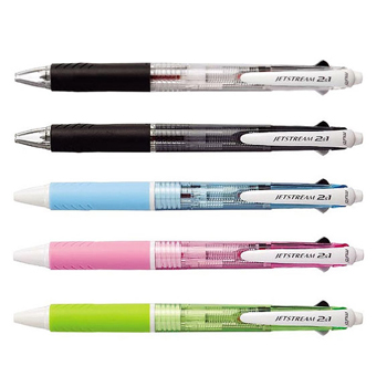 미쓰비시 제트스트림 2+S(흑,적+샤프) 0.7 흑색바디(자루) B-21