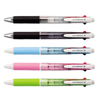 미쓰비시 제트스트림 3색(흑,청,적) 0.7 투명바디(자루) B-21