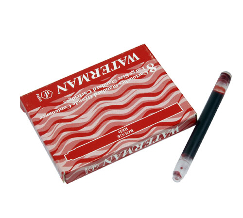 워터맨 만년필 잉크카트리지 적색(8입)