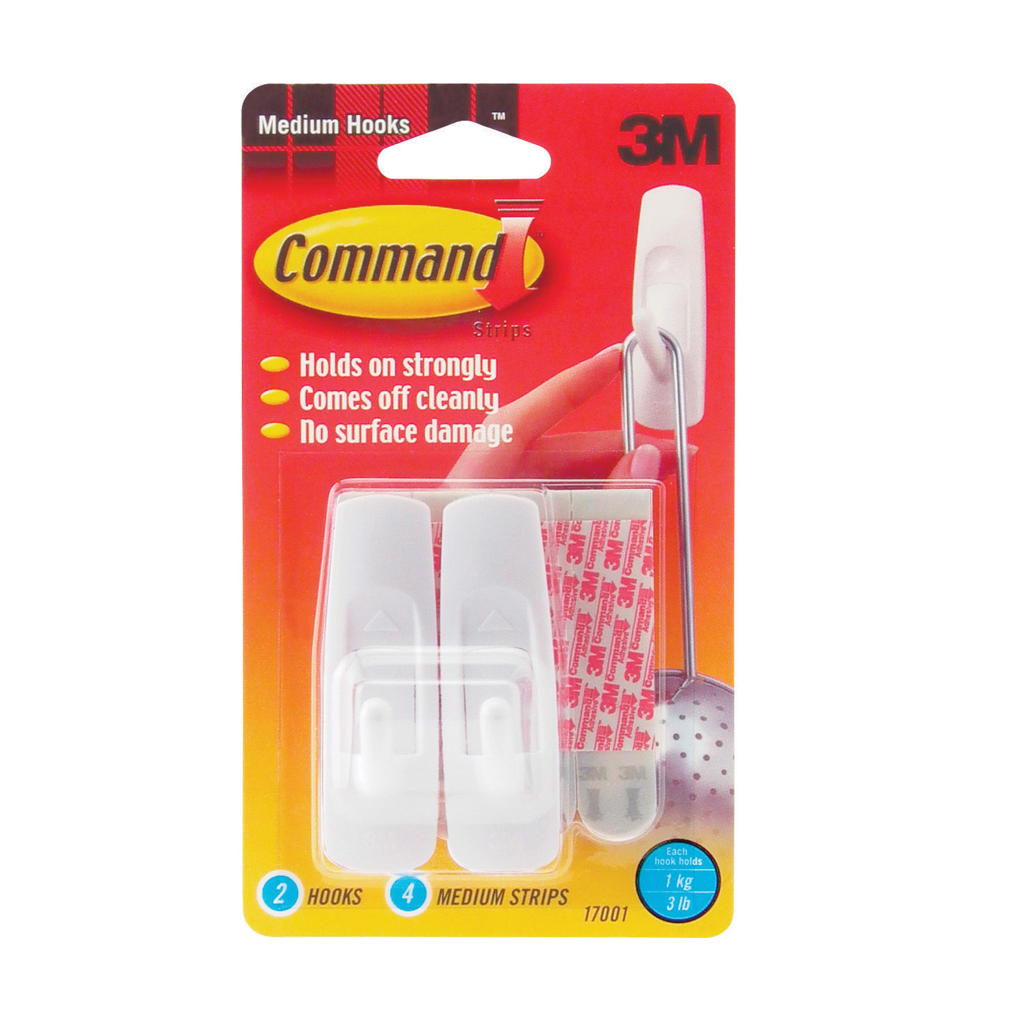 3M 코맨드 탈부착식 벽걸이 중(2입) #17001 