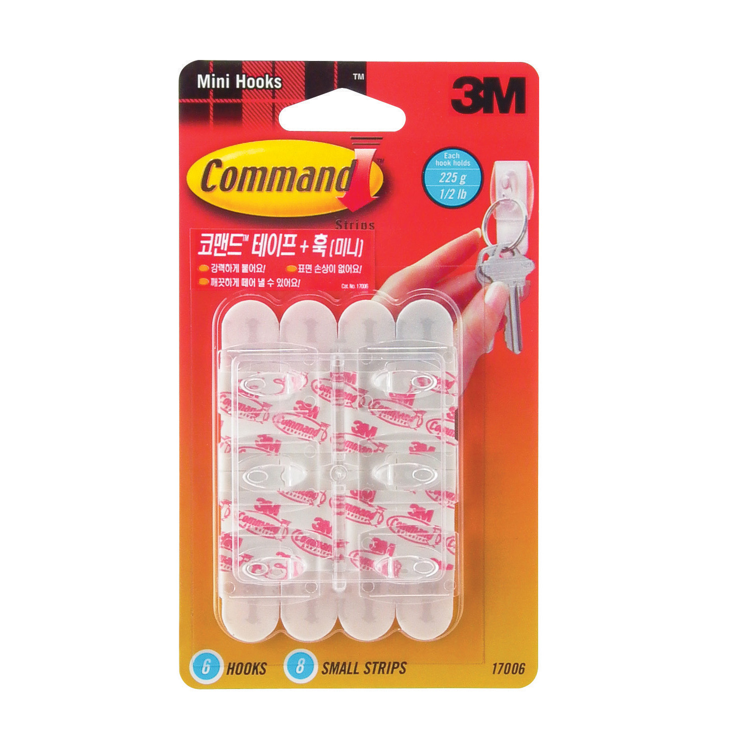 3M 코맨드 탈부착식 벽걸이 미니(6입) #17006 