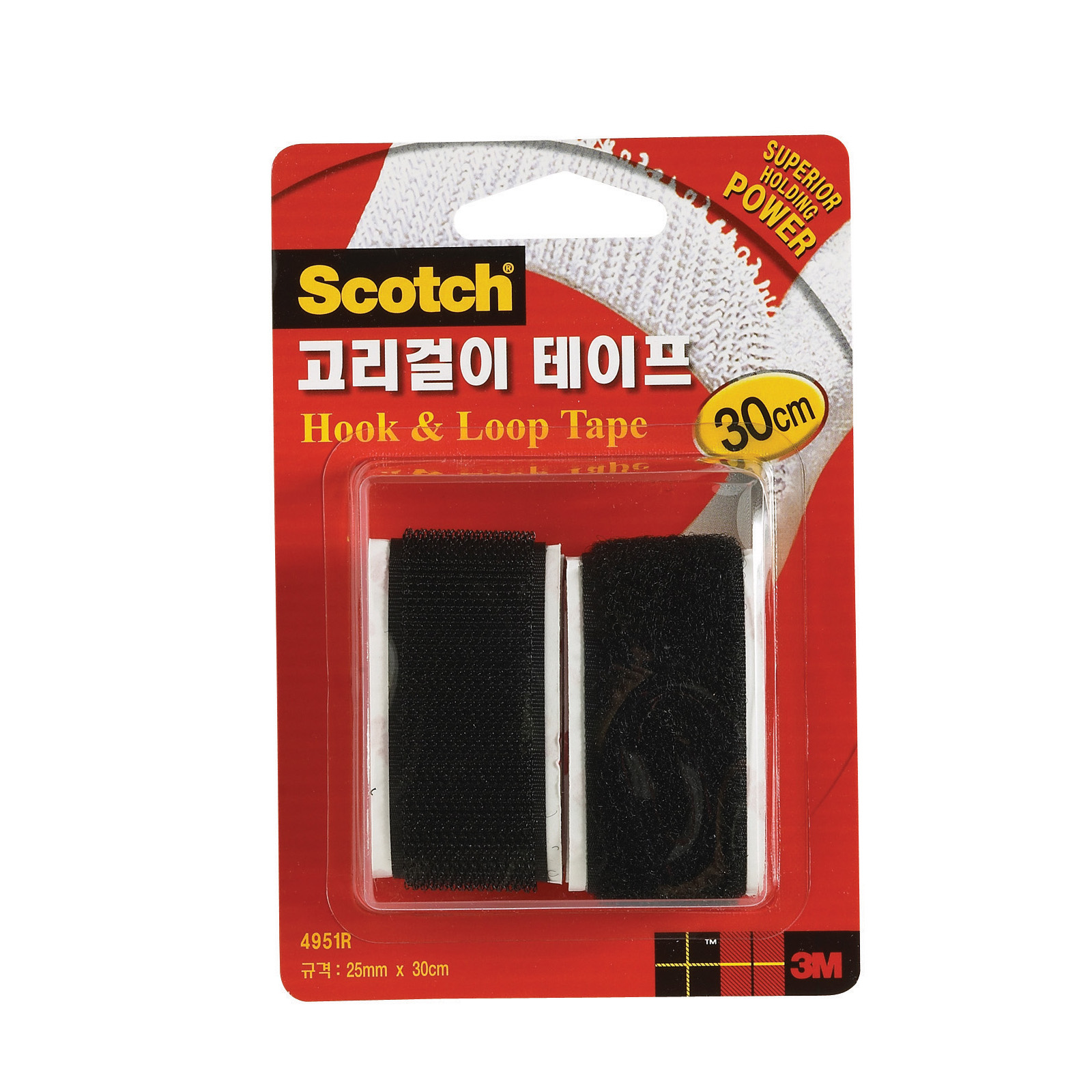 3M 고리걸이테이프 검정(25*300mm) #4951R 