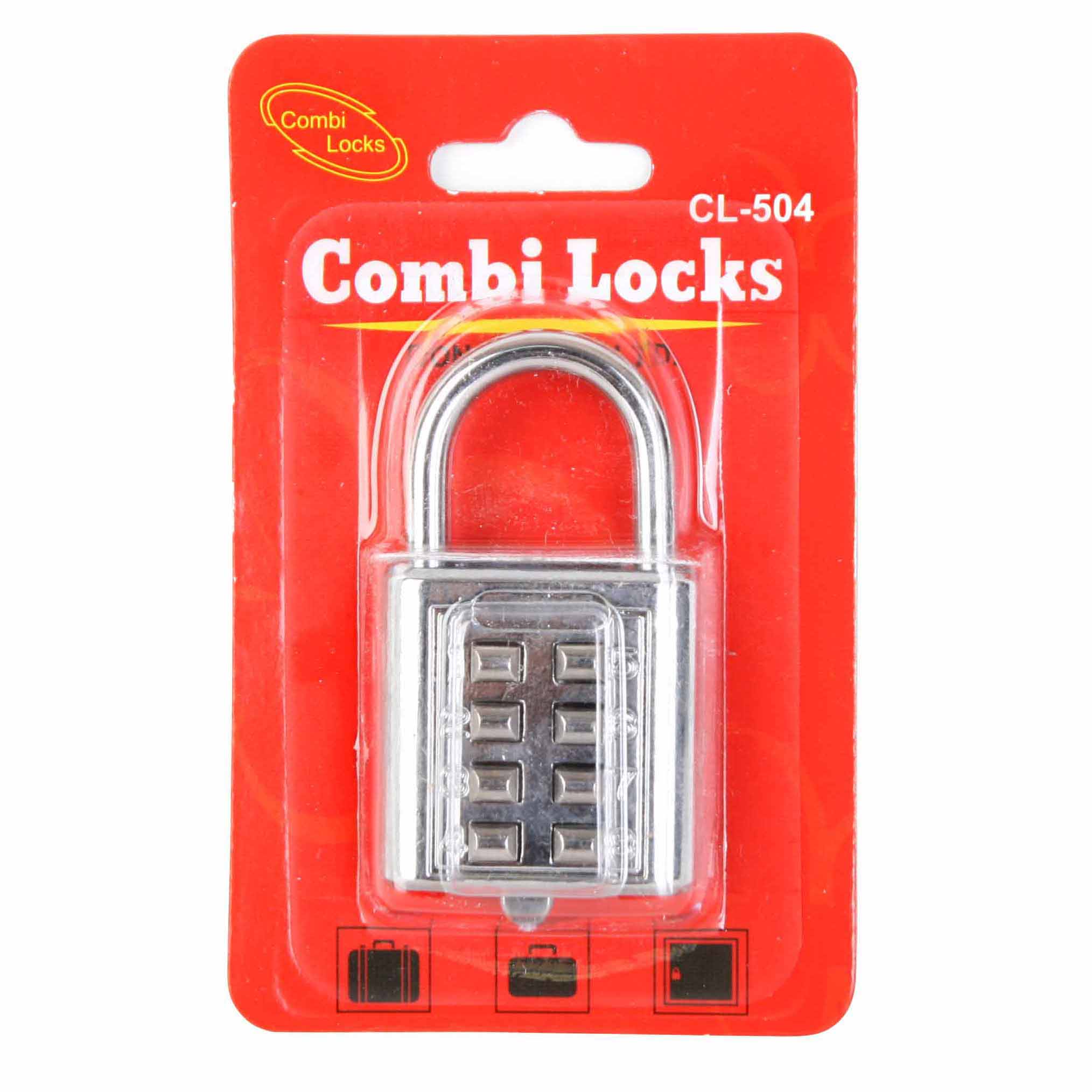 콤비락자물쇠 버튼열쇠8단(은색) CL-504 