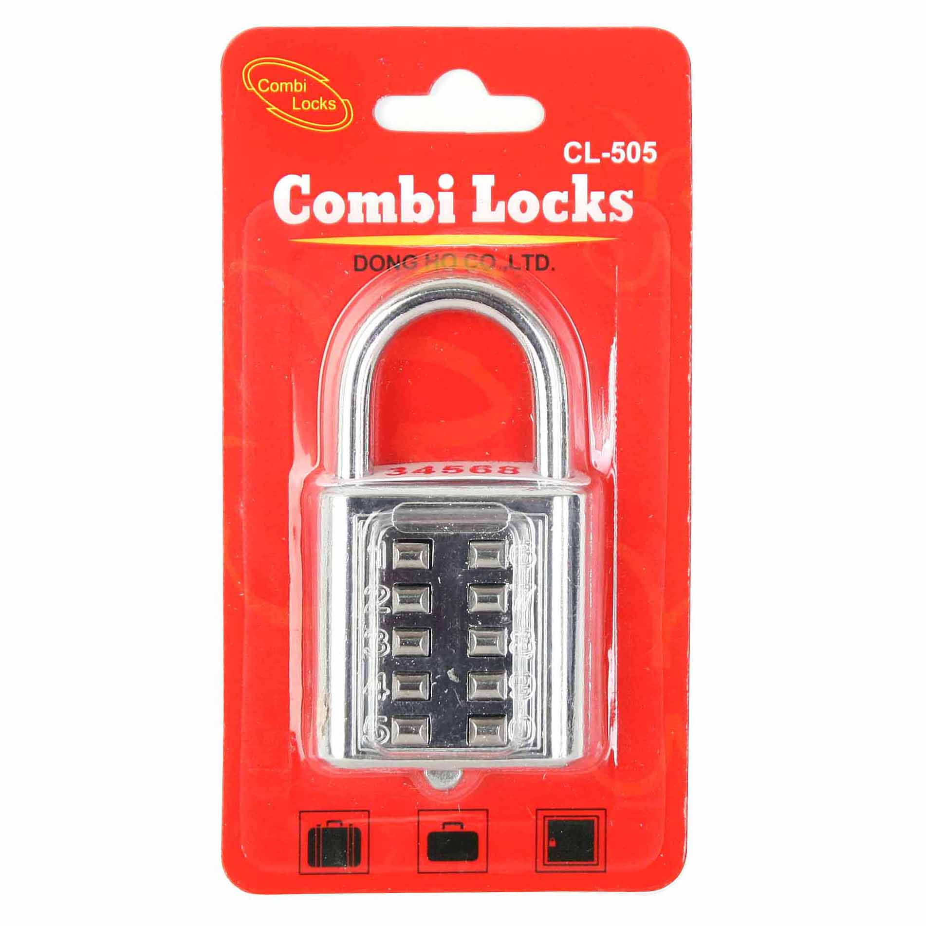 콤비락자물쇠 버튼열쇠10단(은색) CL-505 